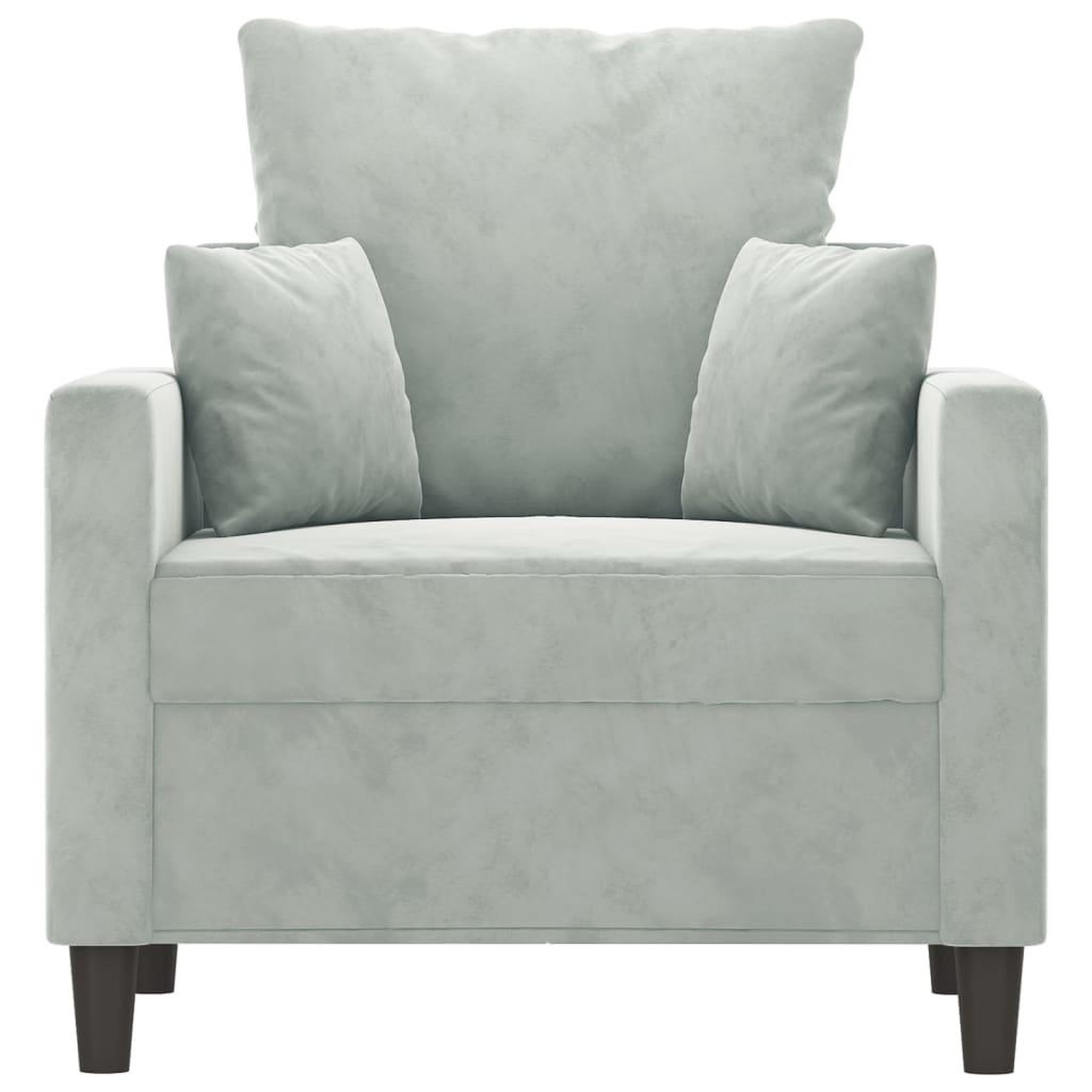 Voir la diapositive 3 : VIDAXL Fauteuil Gris clair 60 cm Velours
