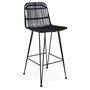 Voir la diapositive 1 : Paris Prix Tabouret de Bar Design en Rotin  Baloin  94cm Noir