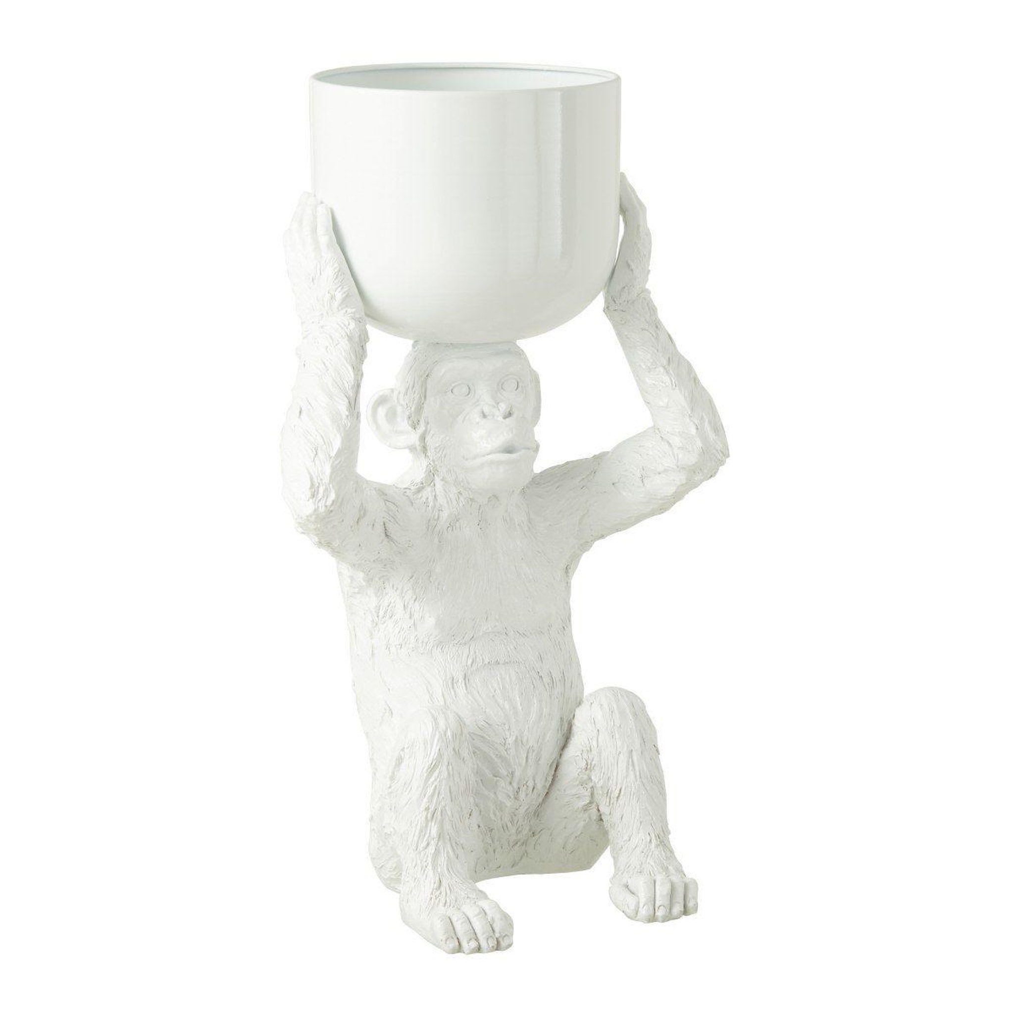 J-LINE Seau à glace design  singe  57cm blanc