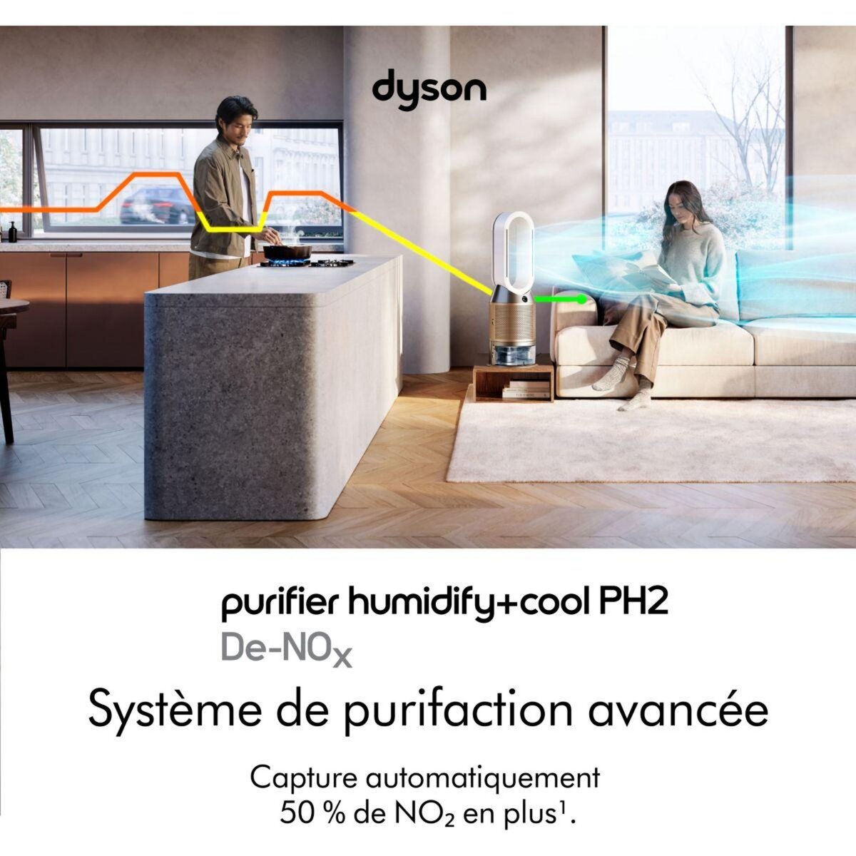 Dyson Purificateur d'air, ventilateur, humidificateur Humidify +Cool PH2 De-Nox
