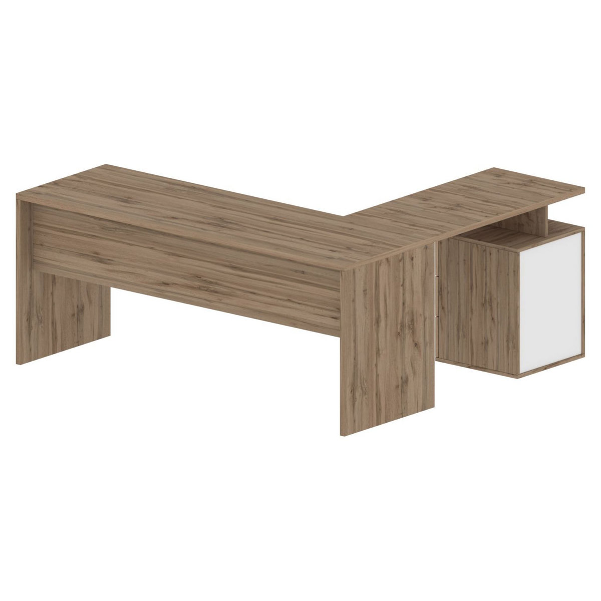 Bureau d'angle droit 3 tiroirs 180 cm VASTO