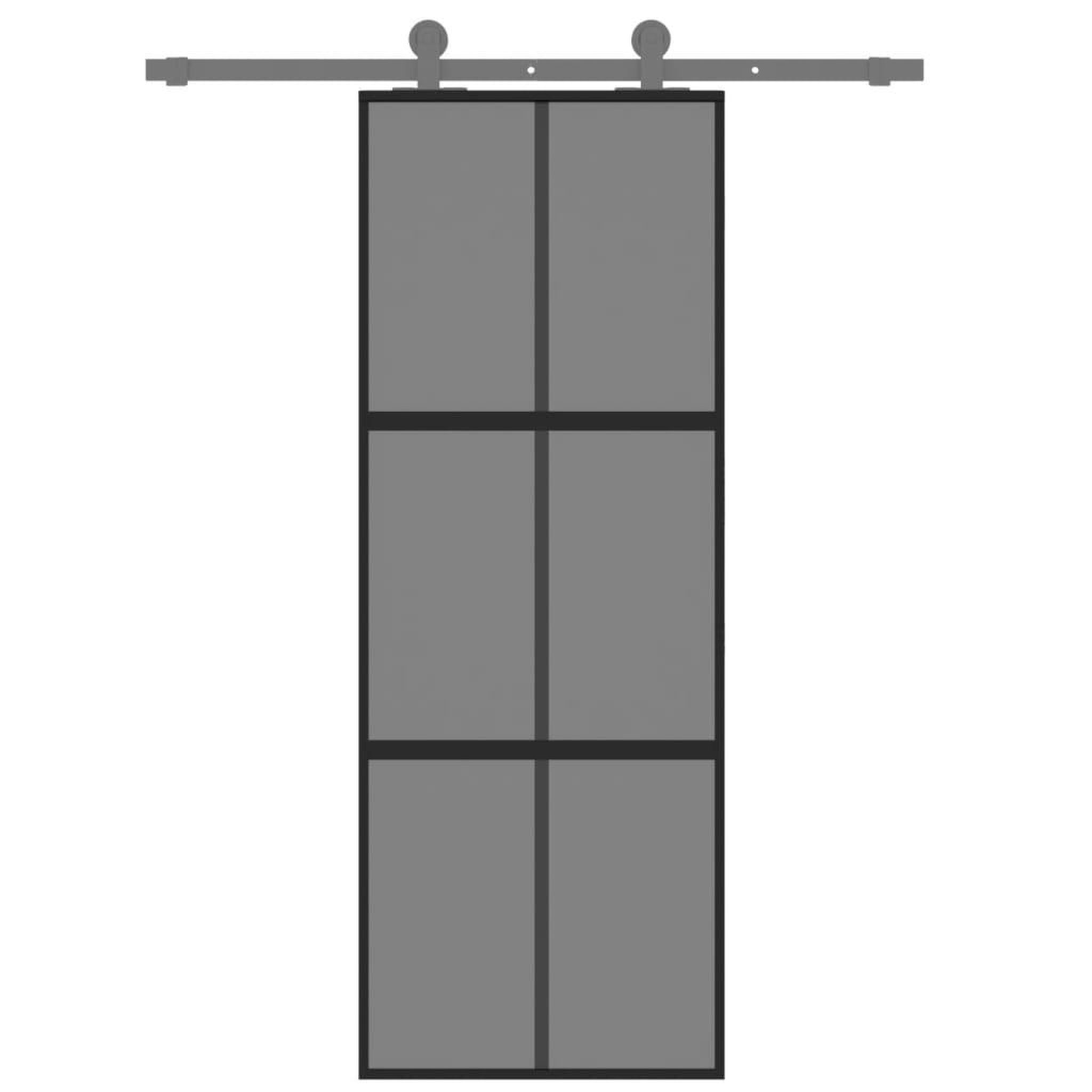 Voir la diapositive 3 : VIDAXL Porte coulissante noir 76x205 cm verre trempe aluminium
