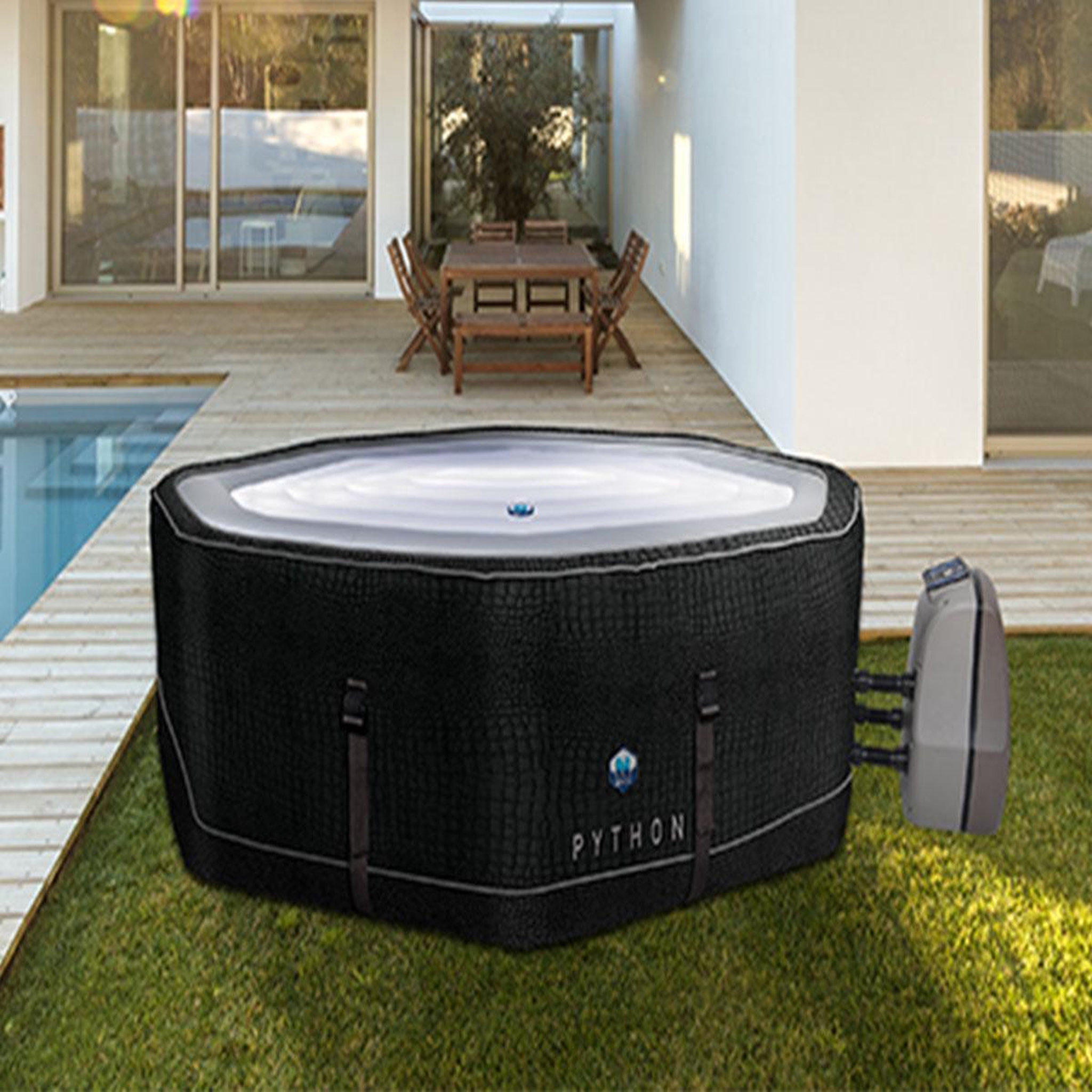 Voir la diapositive 2 : Netspa Couvercle gonflable pour spa gonflable octogonal 5/6 places 155 x 155 cm - Netspa