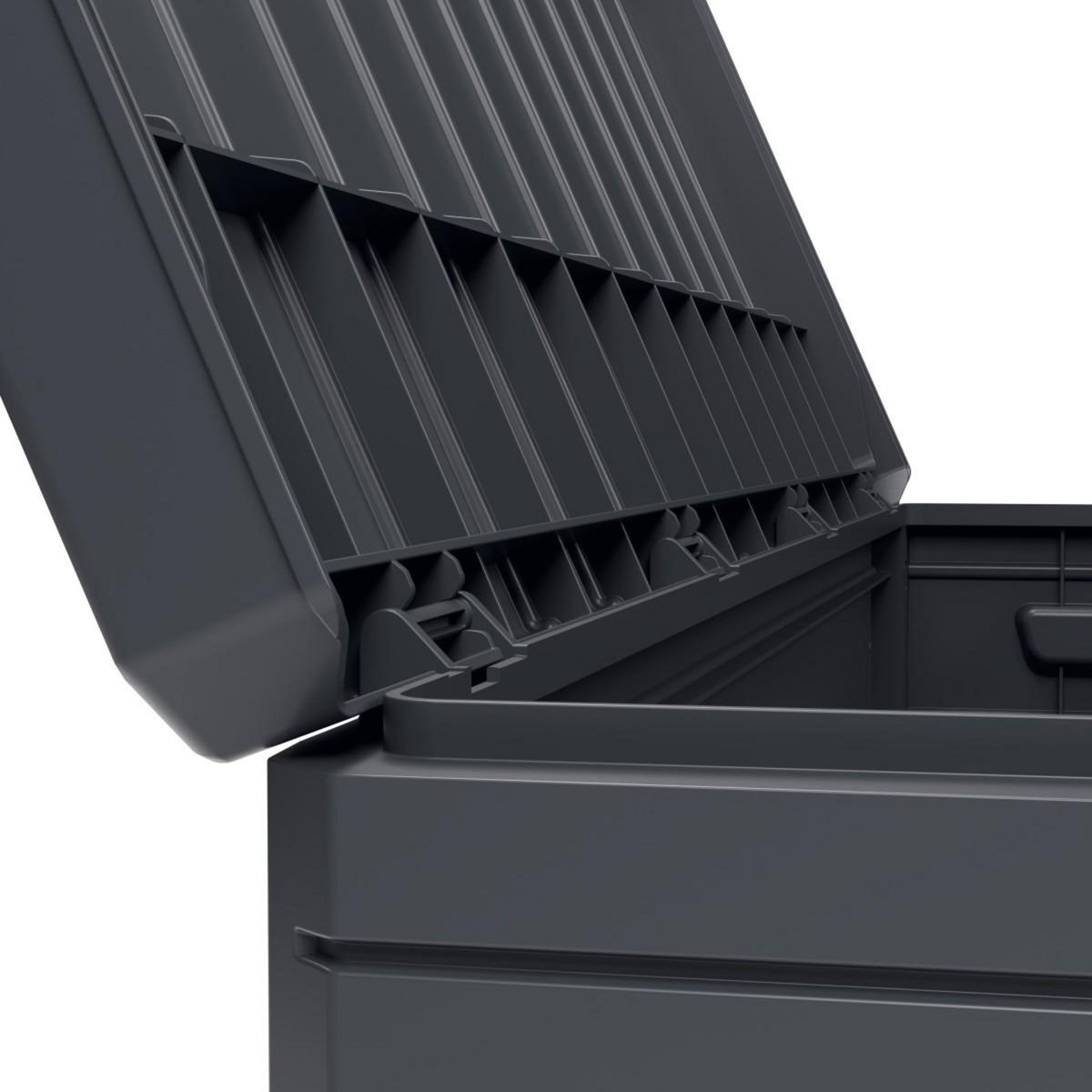 ART PLAST Coffre de rangement extérieur 350L - Coffre de Jardin Gris 118.5x52x57cm - Poignées de transport - Résistant à l'eau ArtPlast