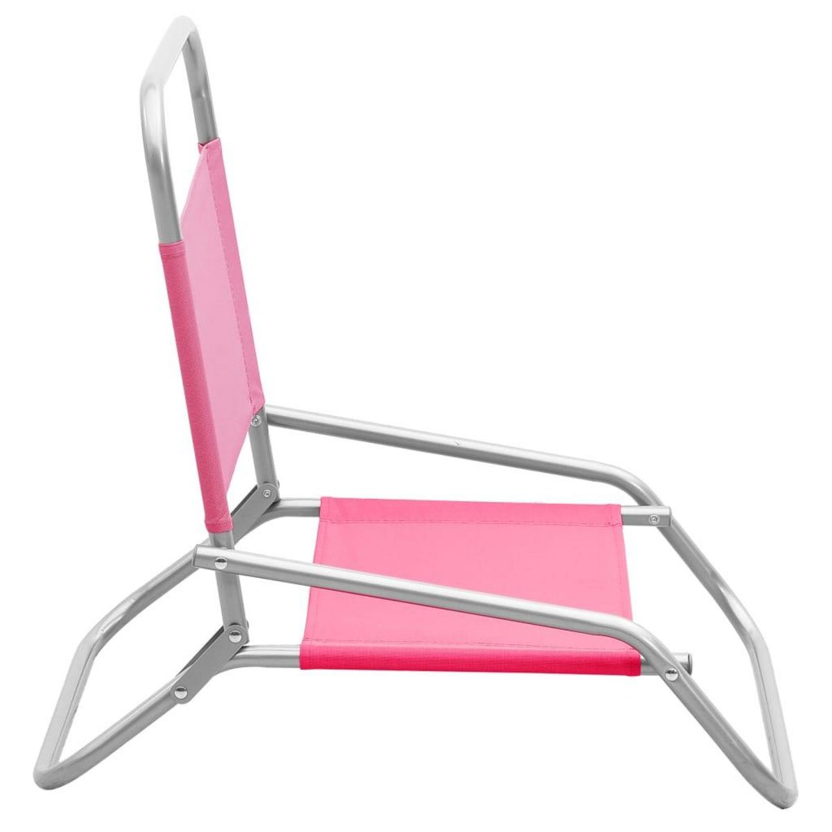VIDAXL Chaises de plage pliables lot de 2 Rose Tissu