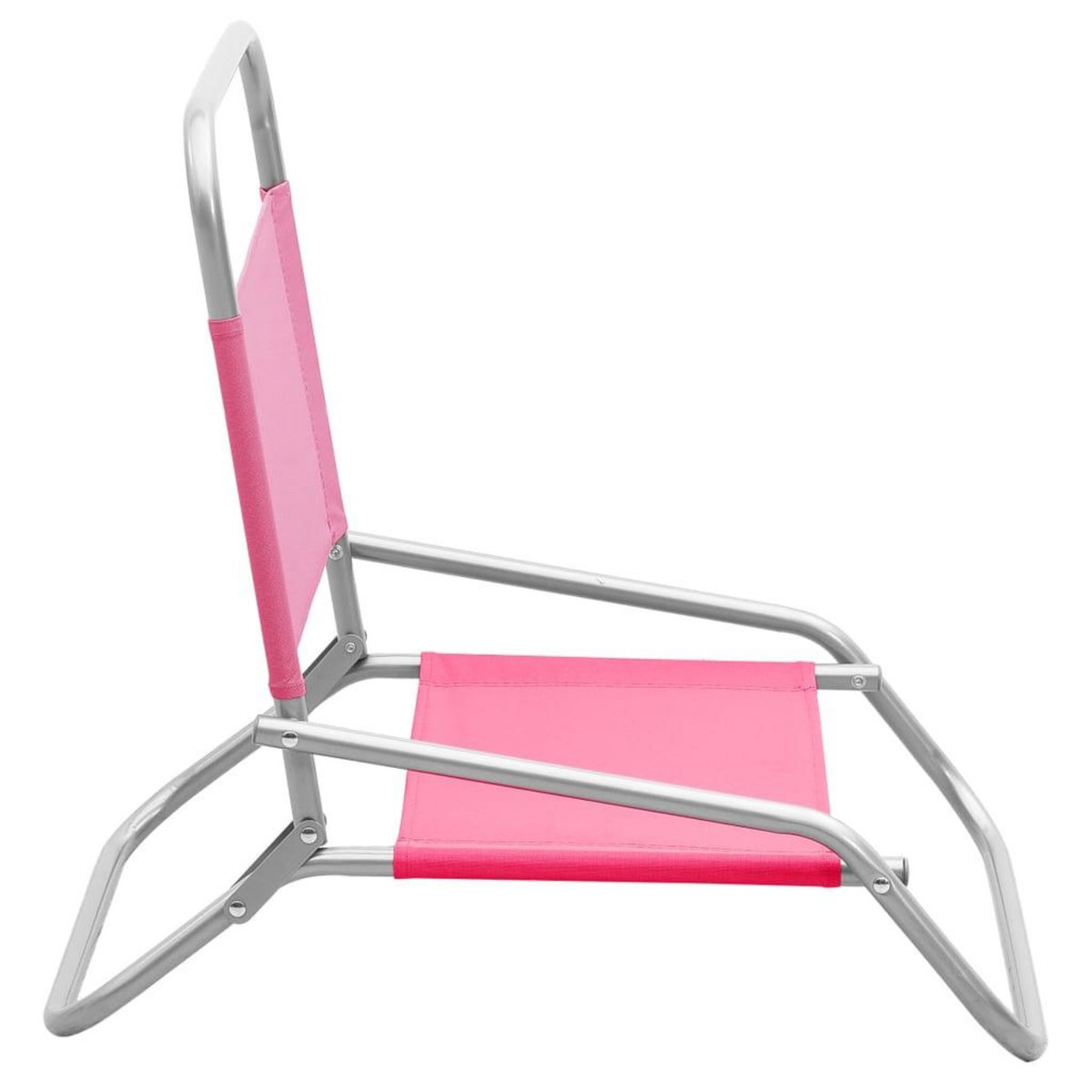 VIDAXL Chaises de plage pliables lot de 2 Rose Tissu