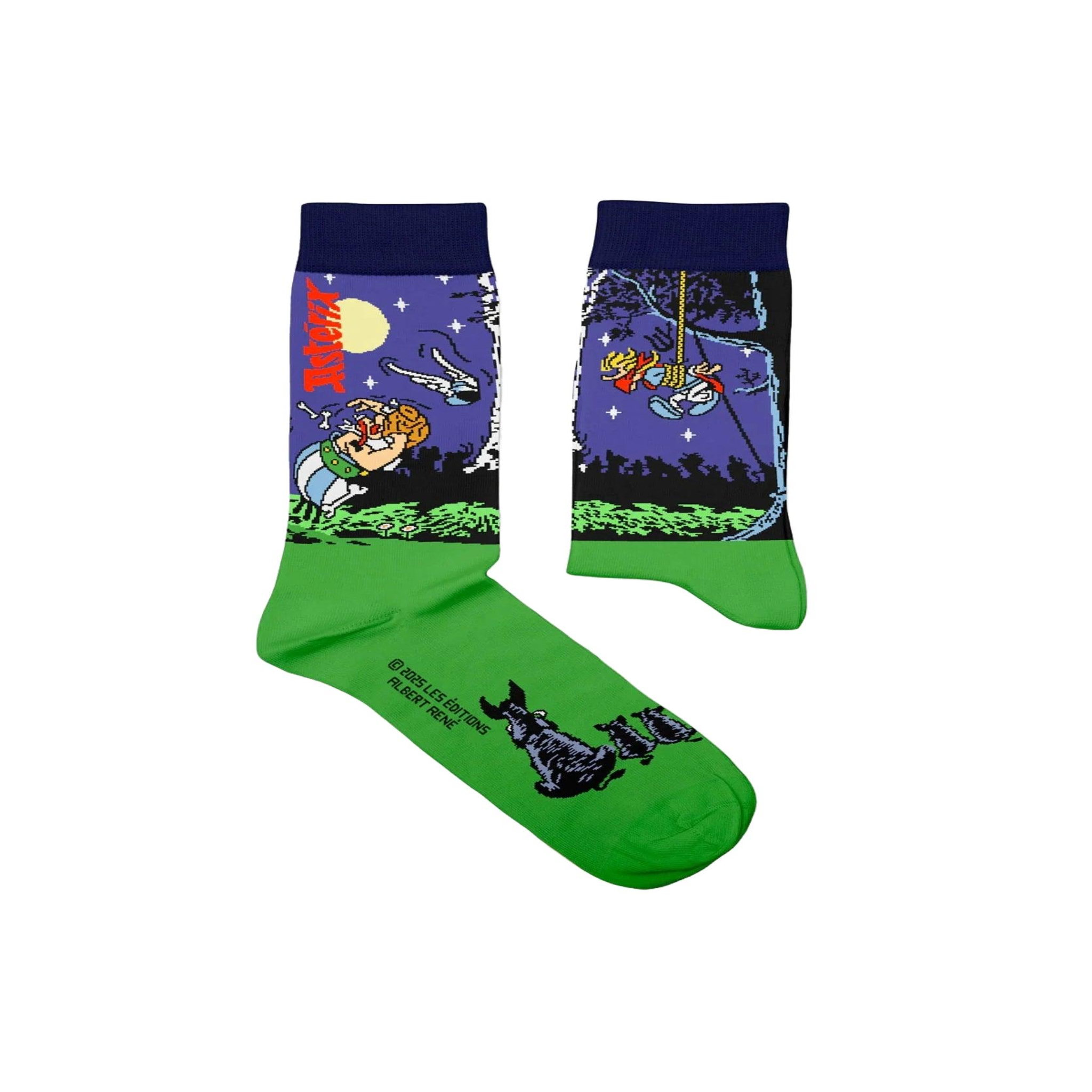 SOCK AFFAIRS Chaussettes astérix, le banquet. Coloris disponibles : Multicolore