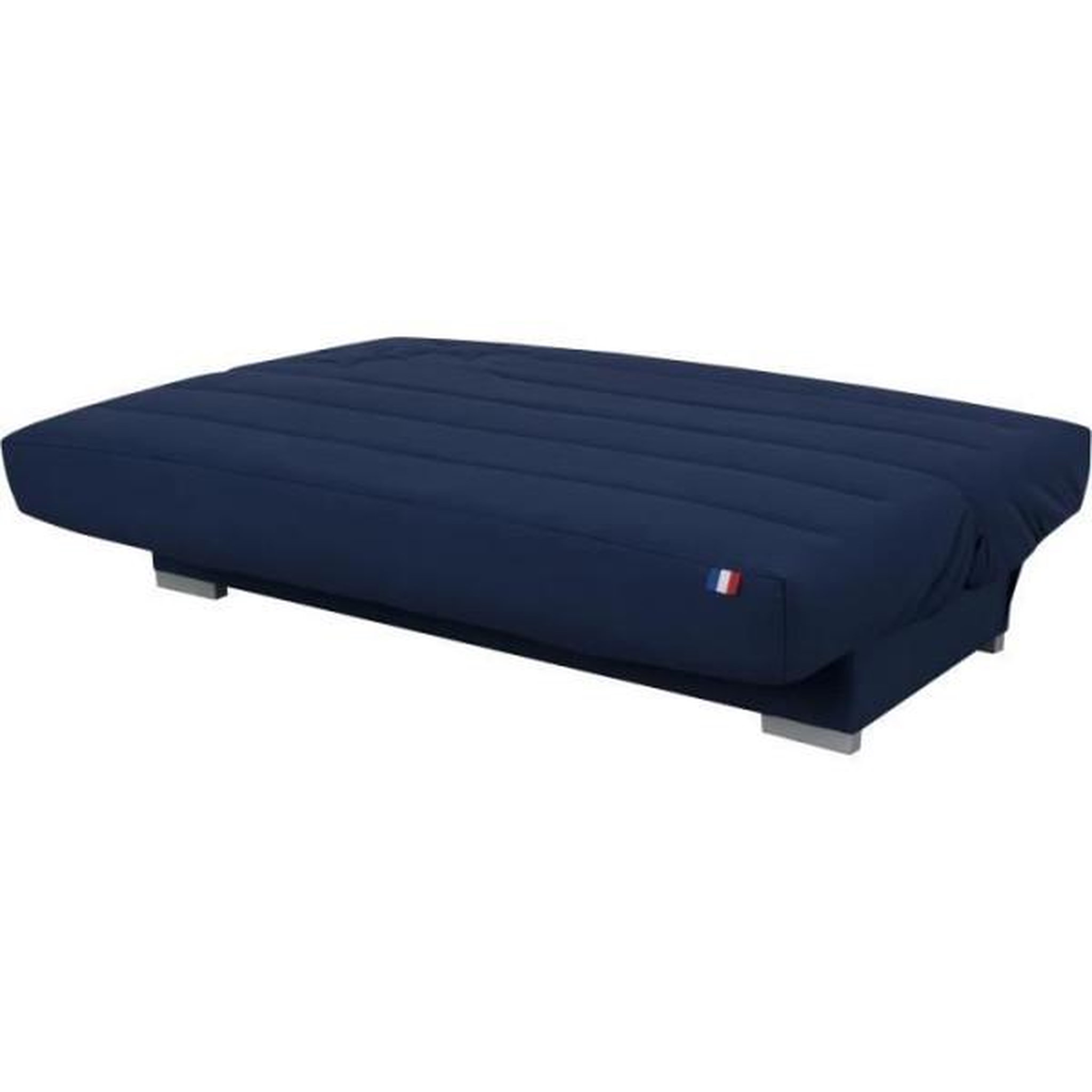 Voir la diapositive 3 : MARKET24 Banquette clic clac 3 places - Bleu - Couchage 120x190 cm