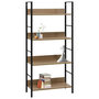 Voir la diapositive 2 : VIDAXL Bibliotheque a 4 niveaux chene 60x27,6x124,5 cm bois ingenierie