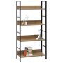 Voir la diapositive 2 : VIDAXL Bibliotheque a 4 niveaux chene 60x27,6x124,5 cm bois ingenierie