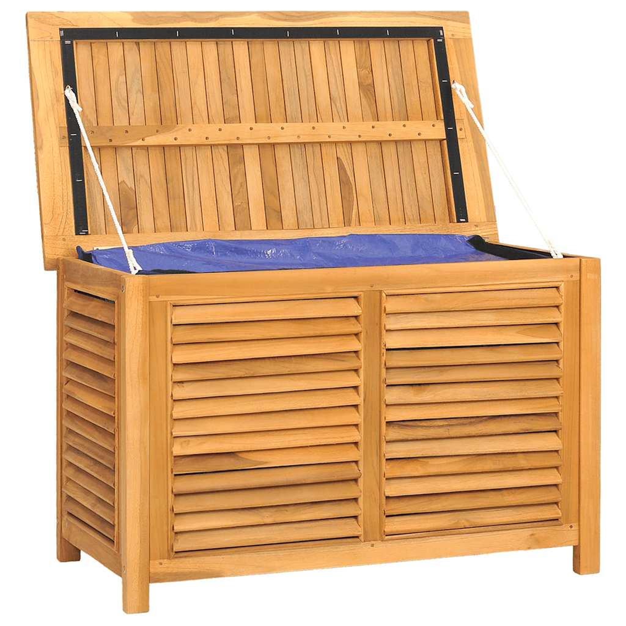 Voir la diapositive 4 : VIDAXL Boîte de rangement de jardin et sac 90x50x58cm bois massif teck