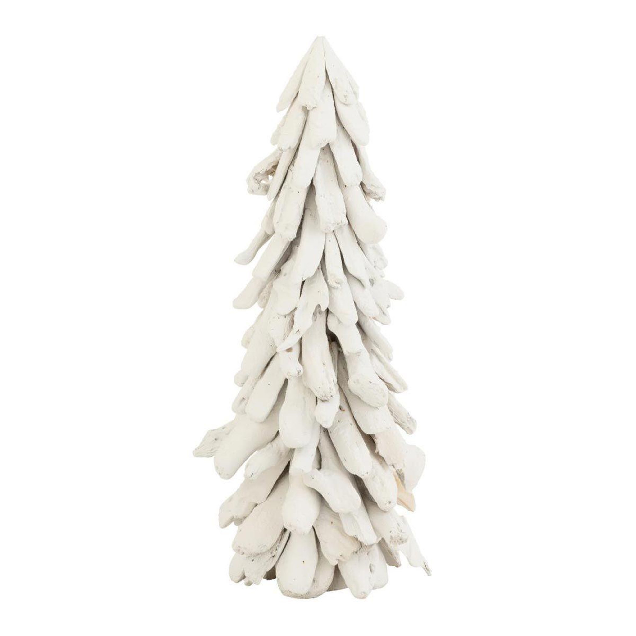 J-LINE Sapin de noël à poser  bois flotté  70cm blanc