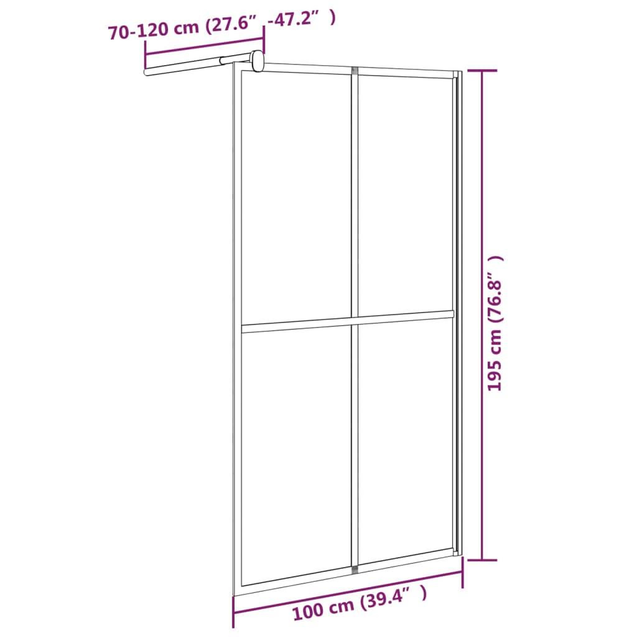 Voir la diapositive 6 : VIDAXL Ecran de douche 100x195 cm Verre trempe fonce