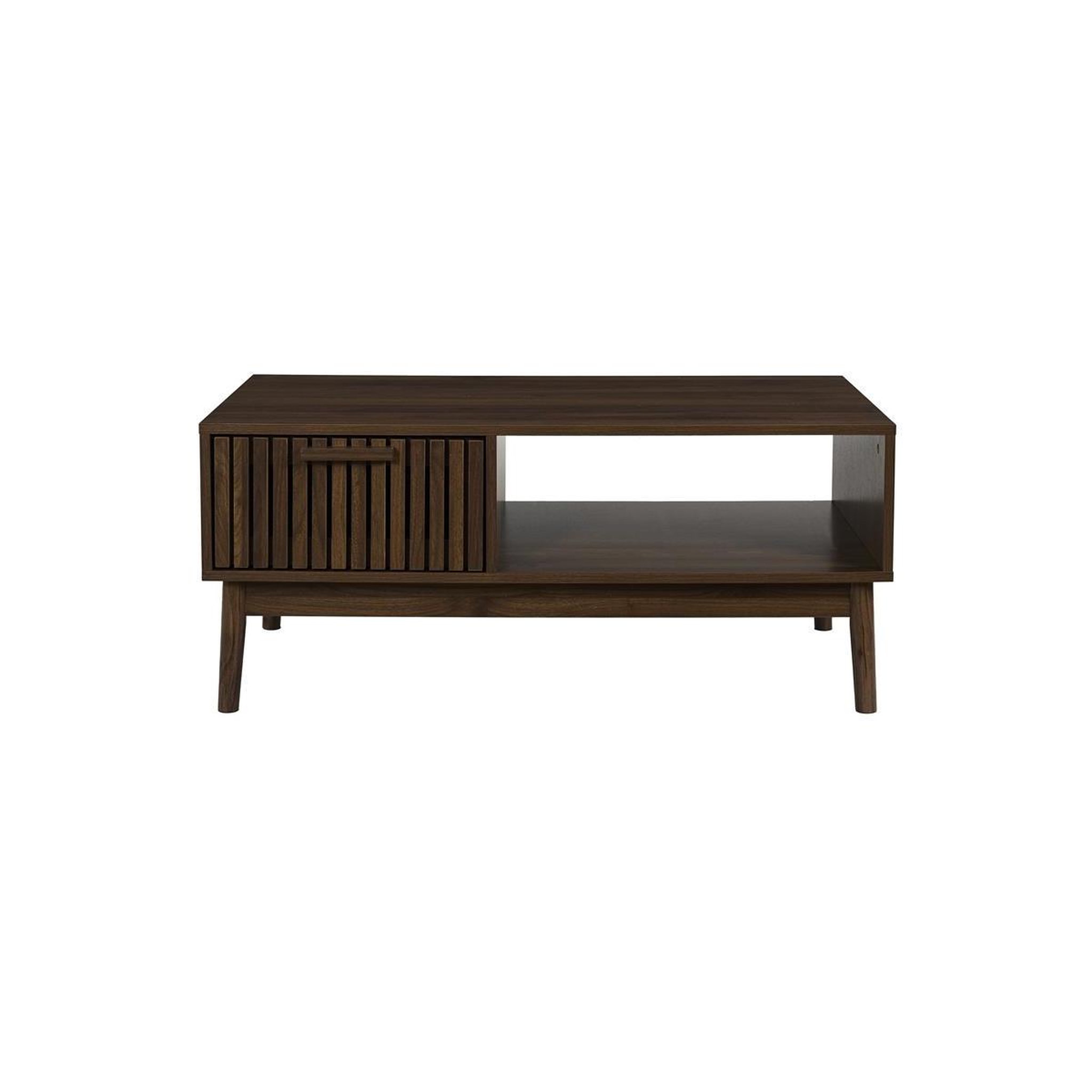 Voir la diapositive 2 : The Home Deco Factory Table basse avec tiroir  klaus  100cm marron foncé