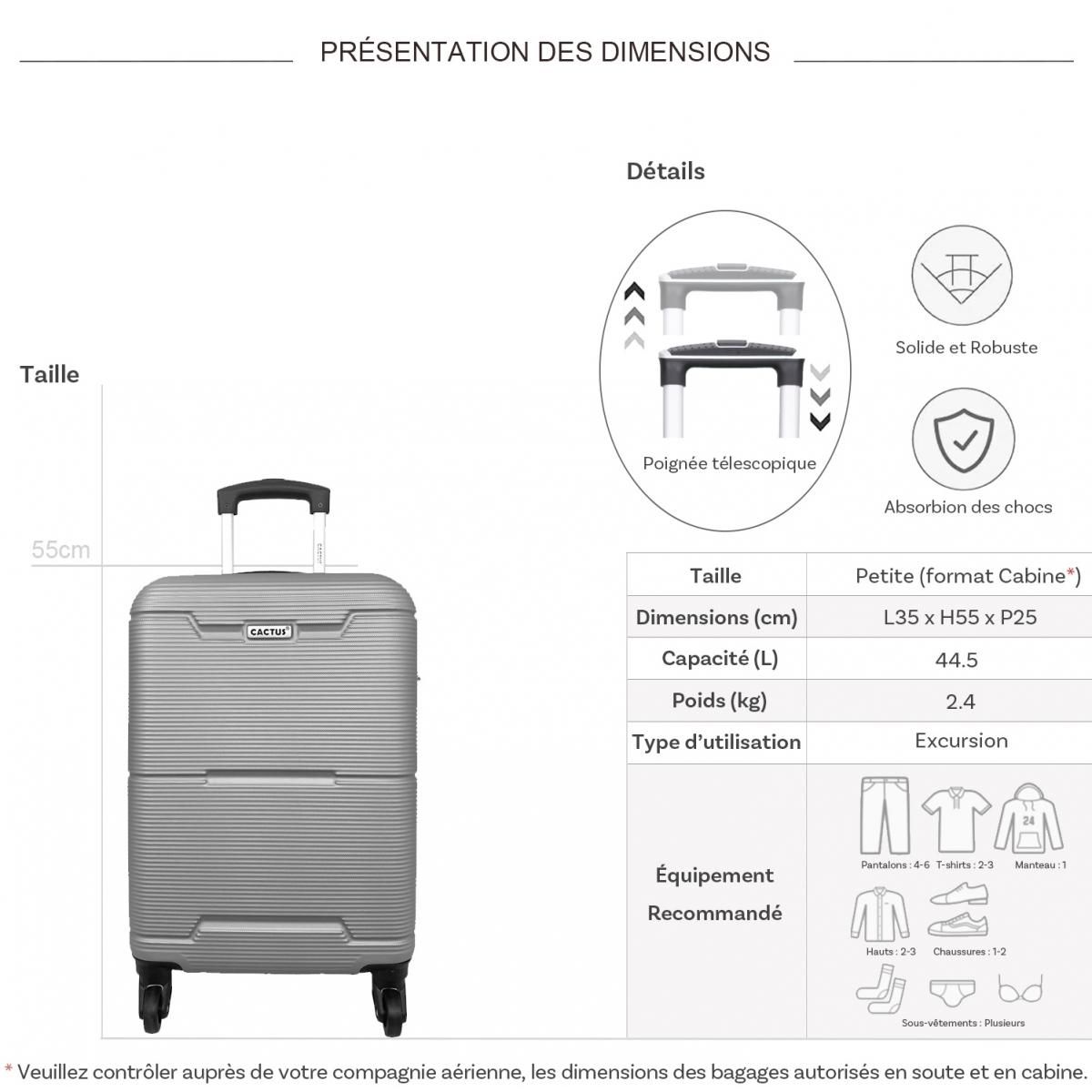 Cactus Valise cabine rigide 55cm