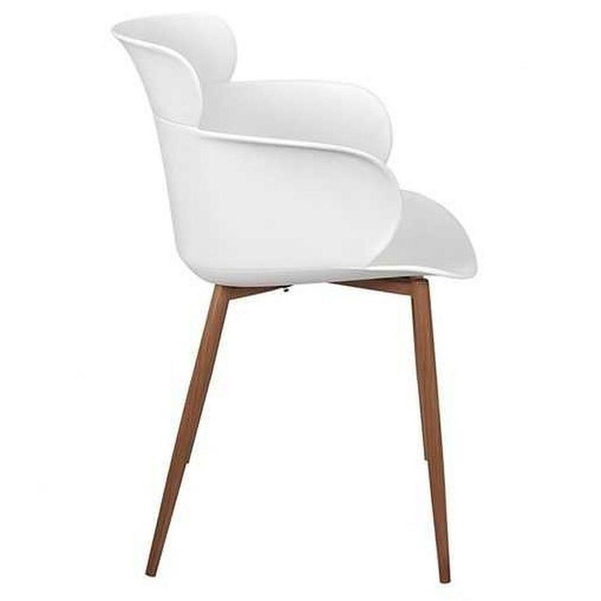 TOILINUX Lot de 2 fauteuils coque en polypropylène et métal