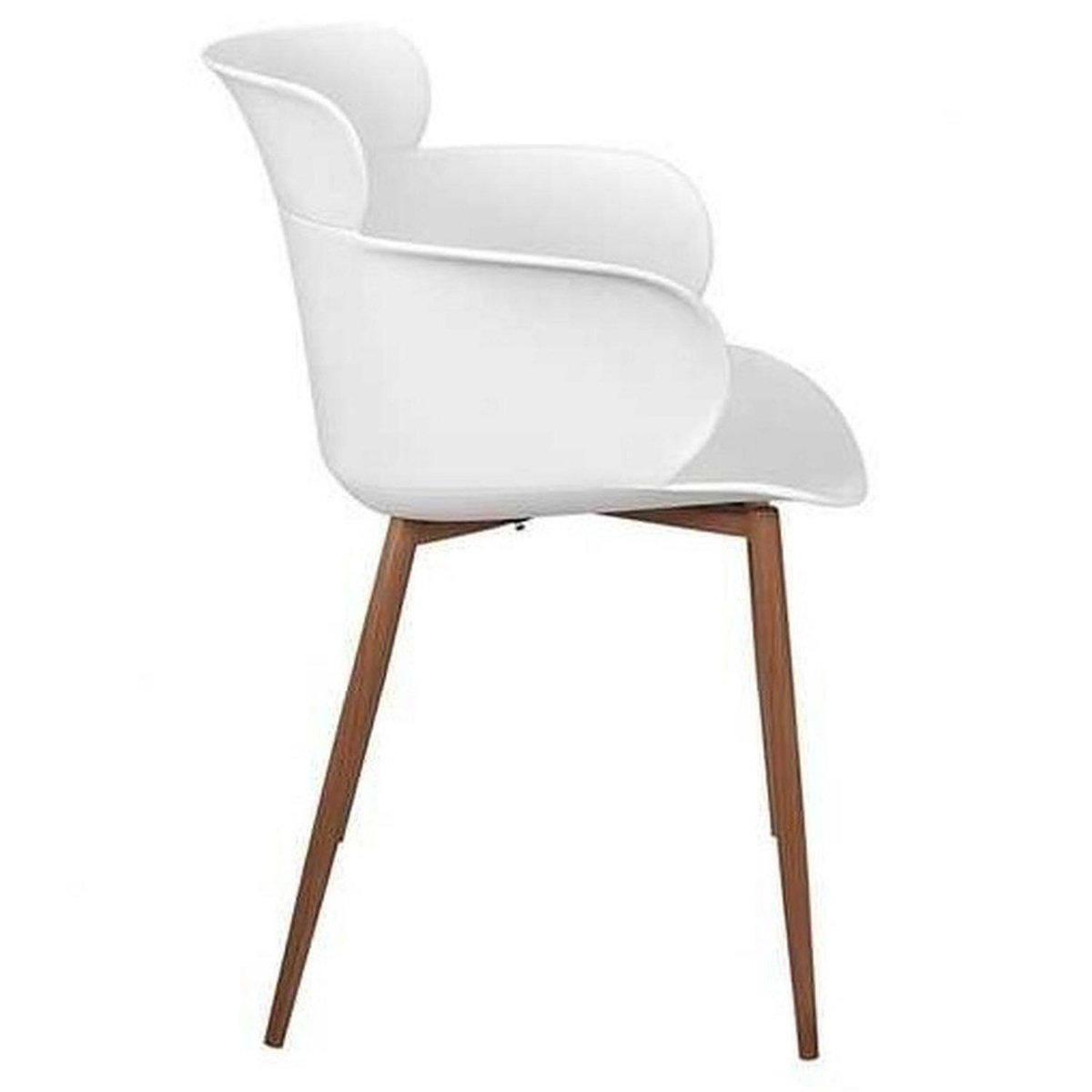 TOILINUX Lot de 2 fauteuils coque en polypropylène et métal