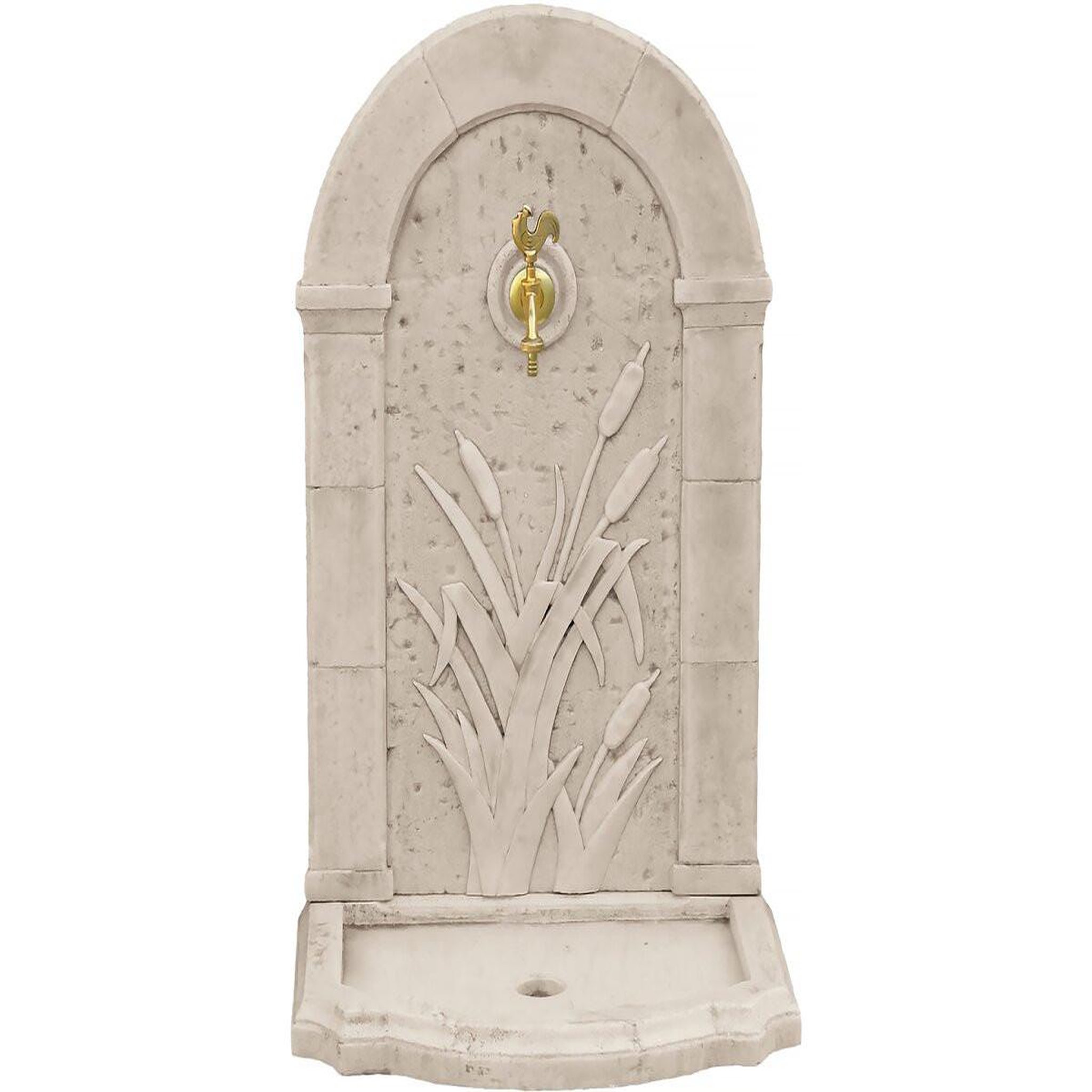 Habitat et Jardin Fontaine  roseau  - en pierre reconstituée - 62 x 42 x 93 cm