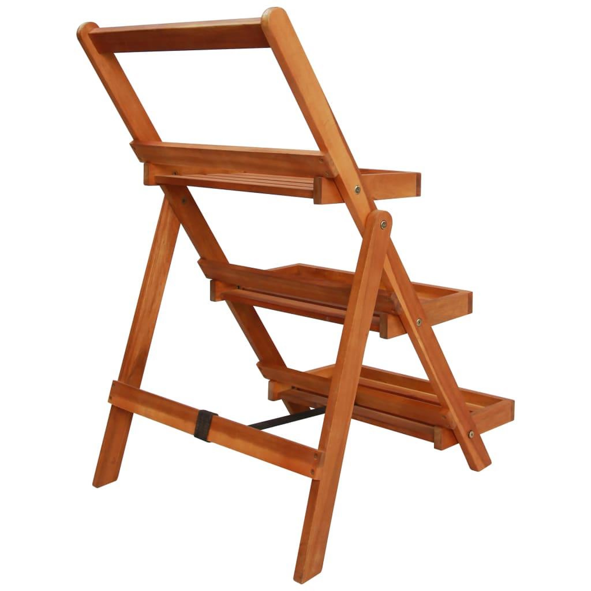 Voir la diapositive 4 : VIDAXL Support de jardiniere a 3 niveaux 50x63x80 cm acacia solide