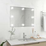 VIDAXL Miroir mural sans cadre avec lampes LED Rectangulaire Verre