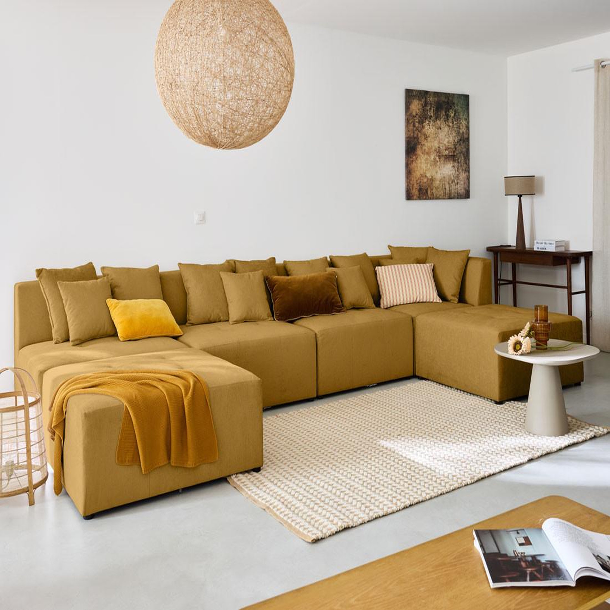 Voir la diapositive 3 : LISA DESIGN Amalfi - pouf modulable - en tissu