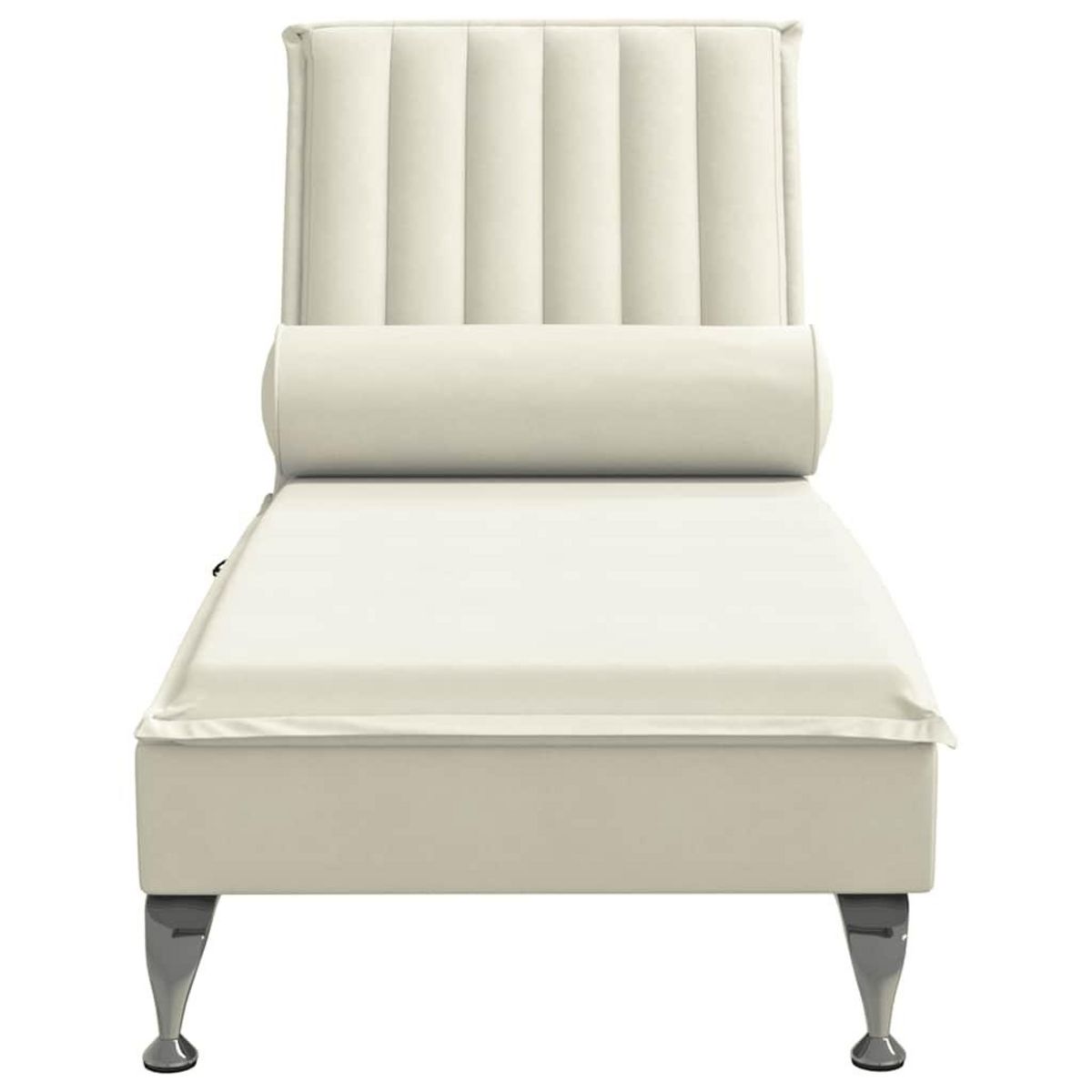 VIDAXL Chaise longue de massage avec traversin creme velours