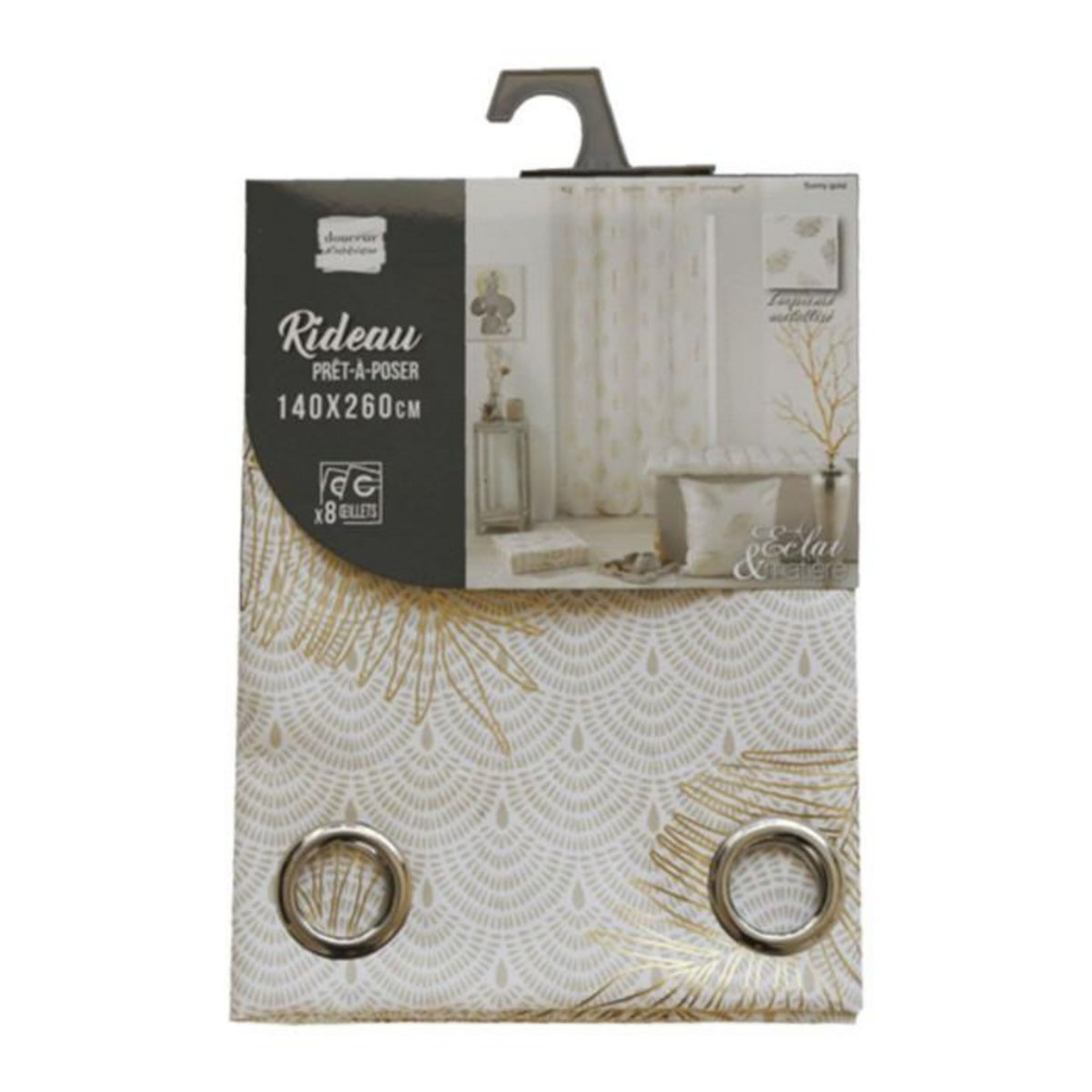 Paris Prix Rideau à Œillets  Sunny Gold  140x260cm Or