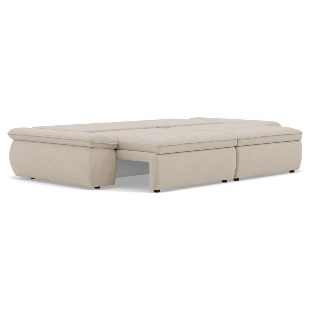 LISA DESIGN Elvona - canapé droit 3 places convertible avec coffre en tissu texturé