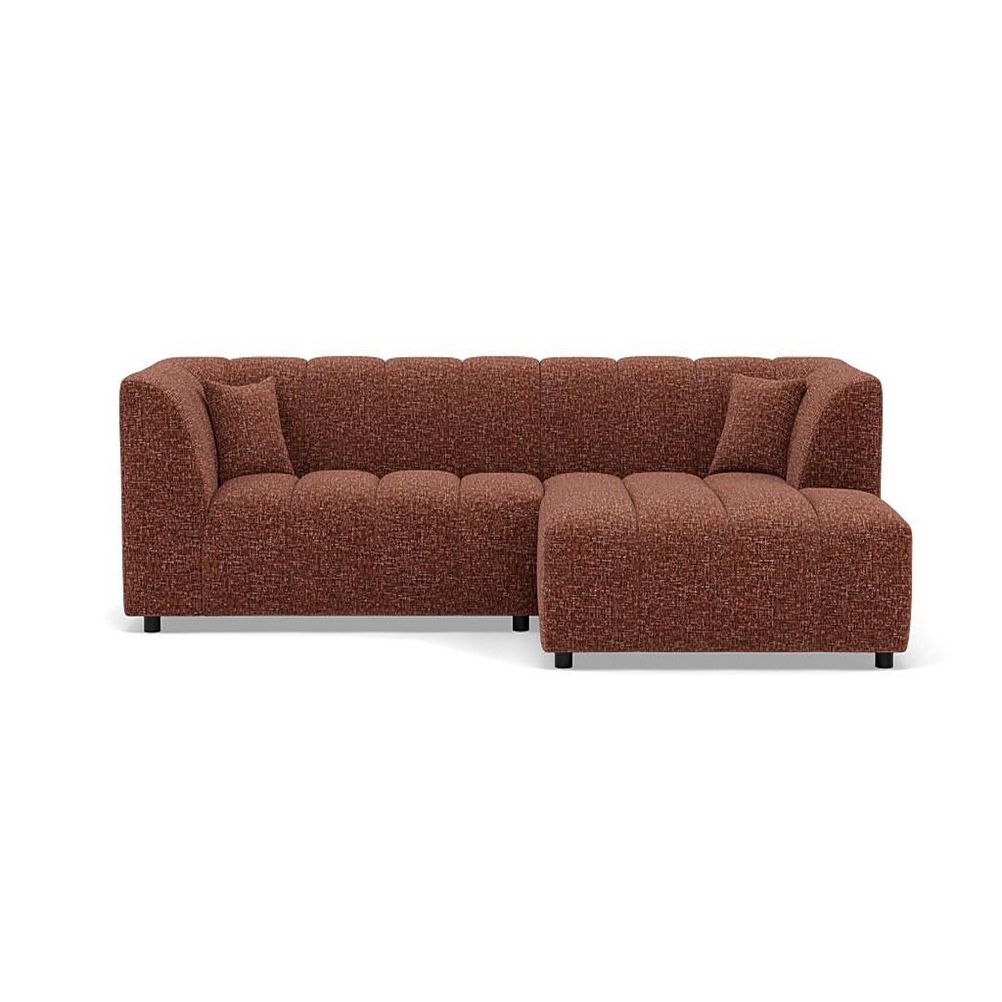 Voir la diapositive 1 : LISA DESIGN Curtis - canapé d'angle droit 4 places avec accoudoir en tissu texturé