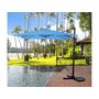 Voir la diapositive 2 : Habitat et Jardin Parasol jardin déporté  Soleil  - Carré - 2.5 x 2.5 m - Bleu + Dalles à lester incluses