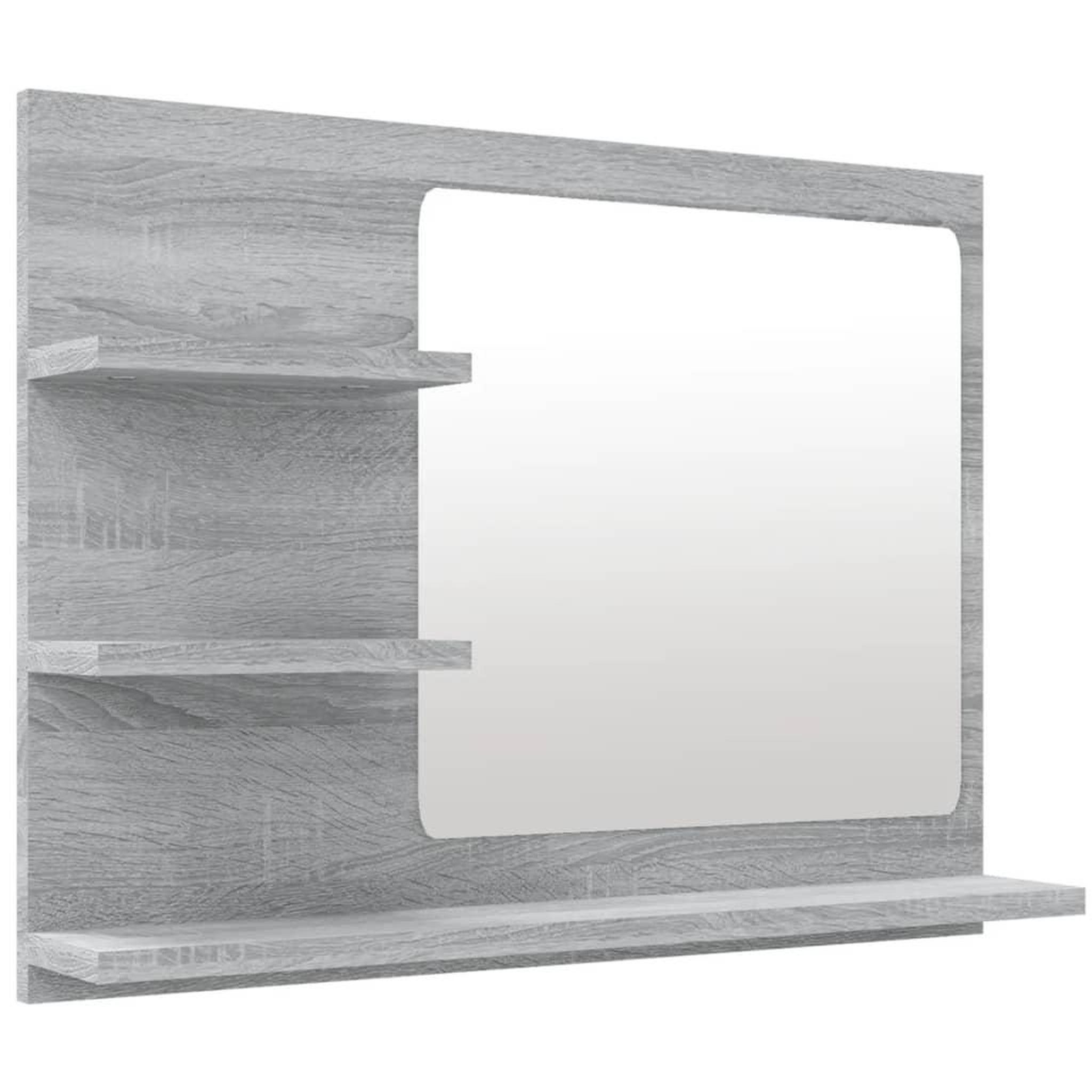 Voir la diapositive 2 : VIDAXL Miroir de bain Sonoma gris 60x10,5x45 cm Bois d'ingenierie
