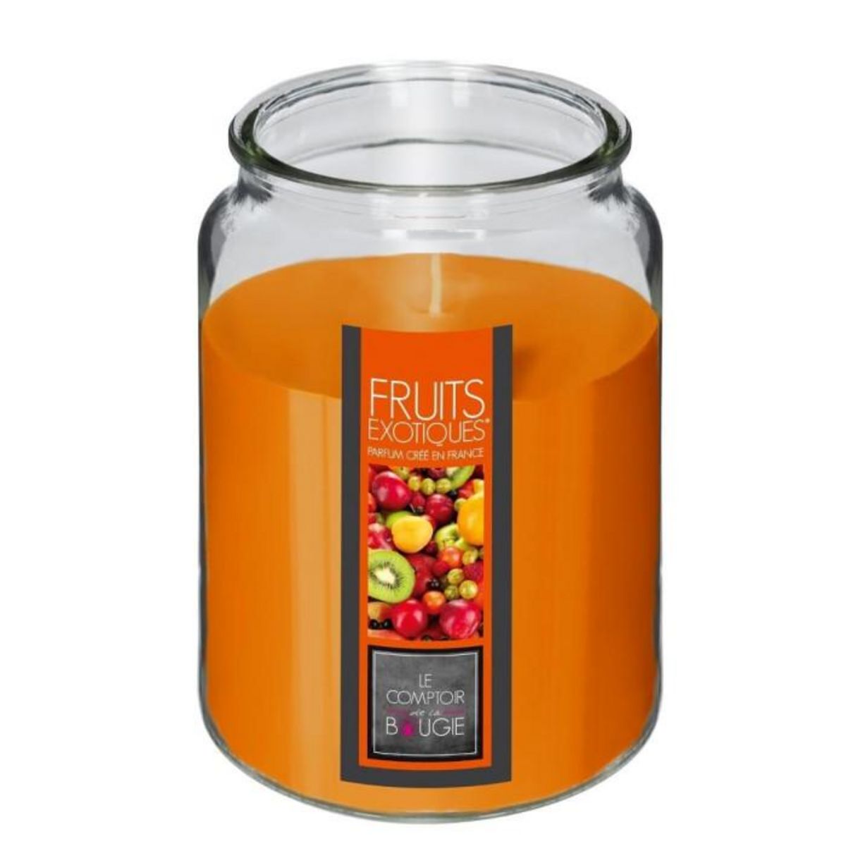 COMPTOIR DE LA BOUGIE Bougie Parfumée en Verre  Couvercle  510g Fruits Exotiques
