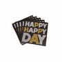 Voir la diapositive 2 : Paris Prix Lot de 20 Serviettes en Papier  Happy Birthday  25x25cm Noir