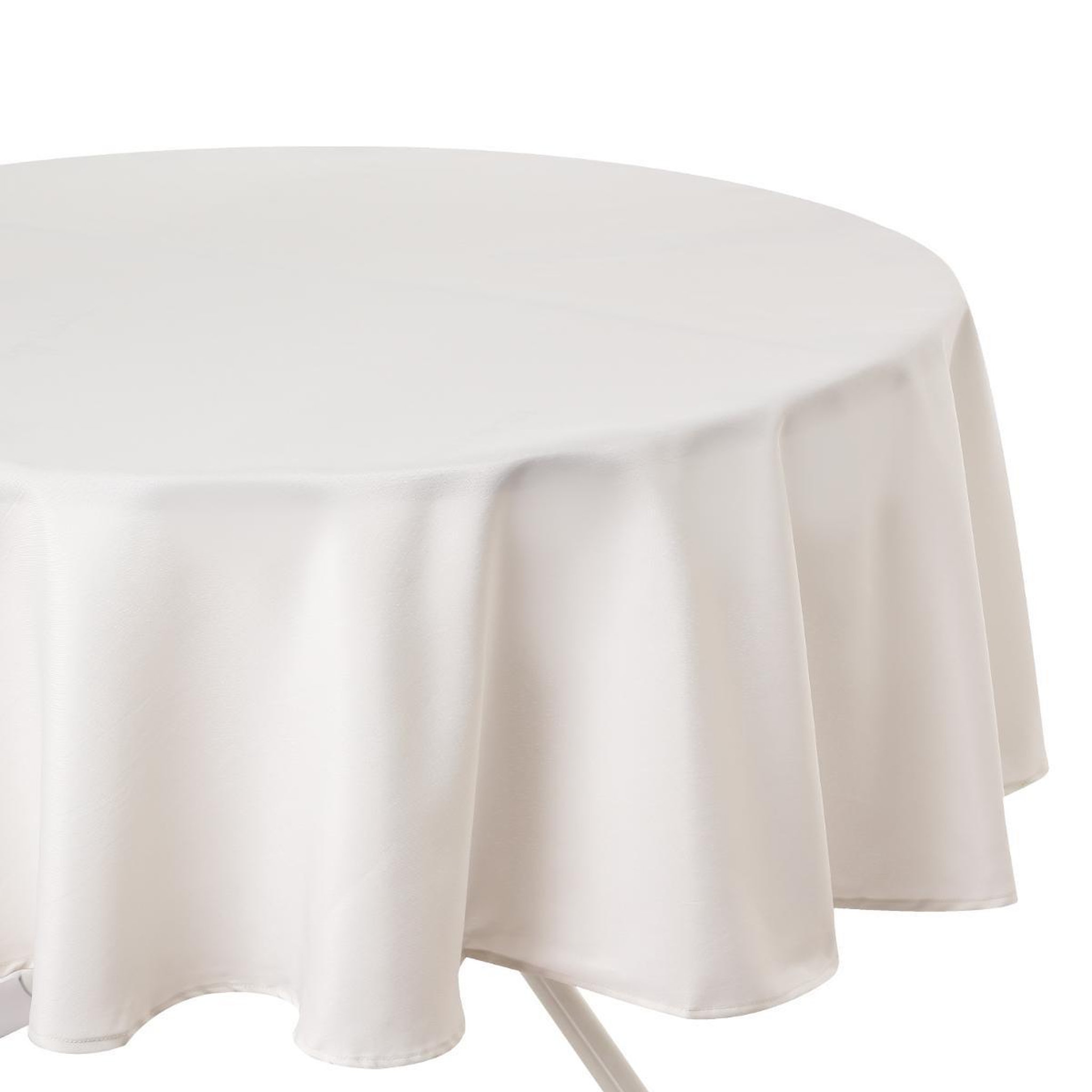 Voir la diapositive 3 : ATMOSPHERA Nappe antitache ronde  unie  180cm ivoire