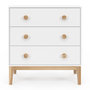 Voir la diapositive 3 : ID MARKET Commode 3 tiroirs JACOB 80 cm enfant blanc et bois