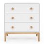 Voir la diapositive 3 : ID MARKET Commode enfant 3 tiroirs JACOB 80 cm blanc et bois