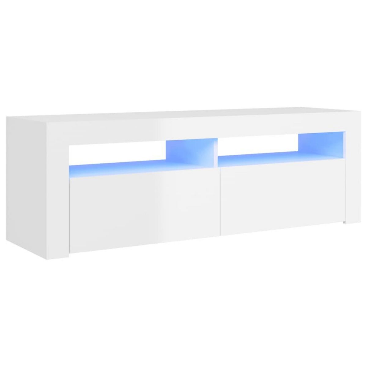 VIDAXL Meuble TV avec lumieres LED blanc brillant 120x35x40 cm