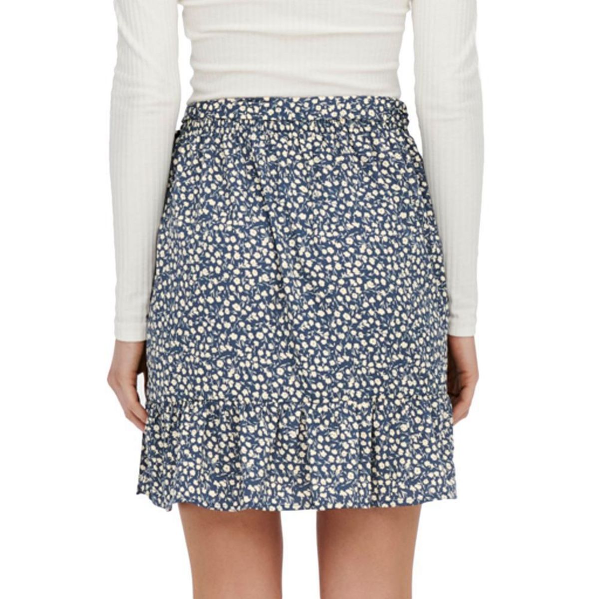 Only Jupe Marine à fleurs Femme Only Olivia