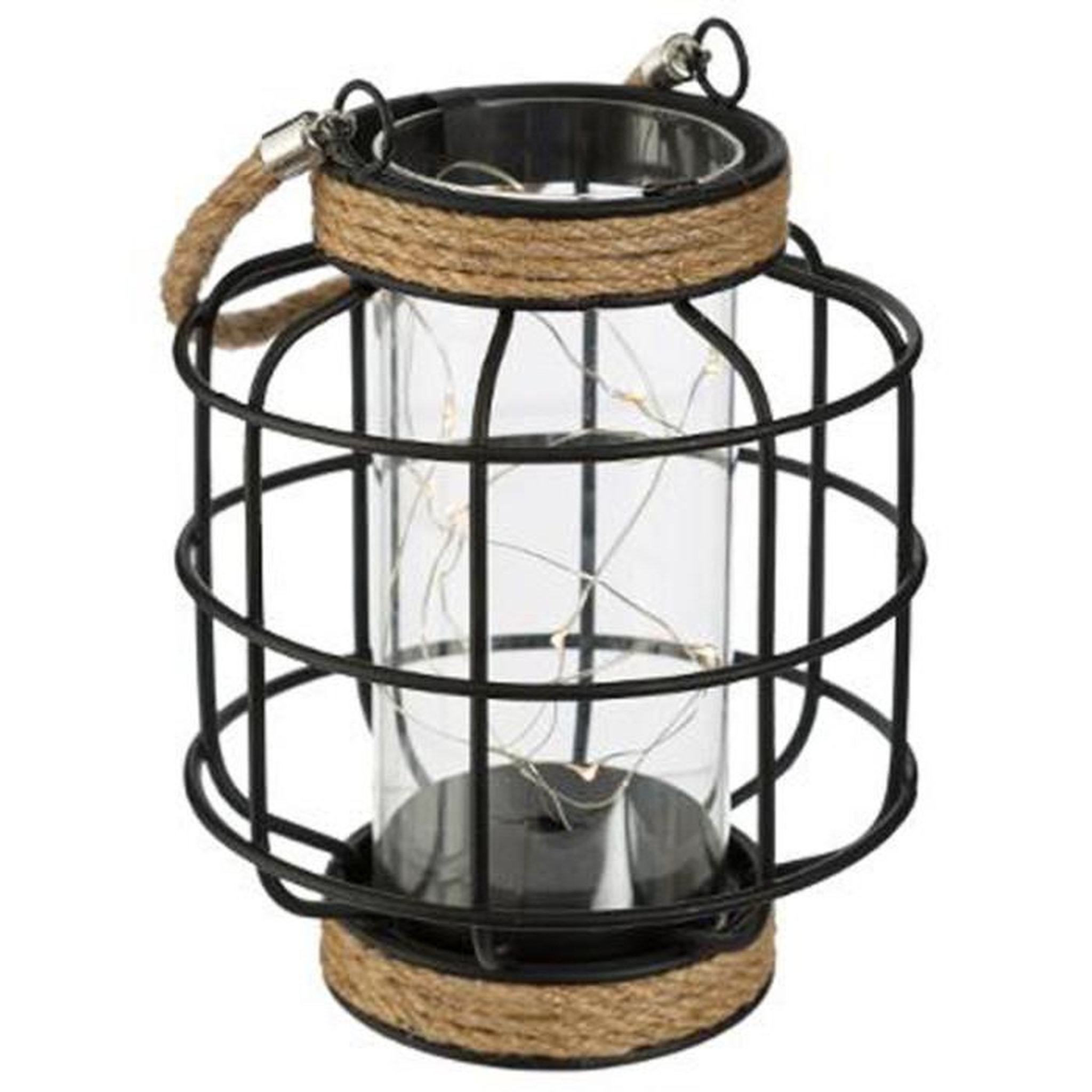 ATMOSPHERA Lanterne en Métal & Fil MicroLed  Diane  17cm Noir