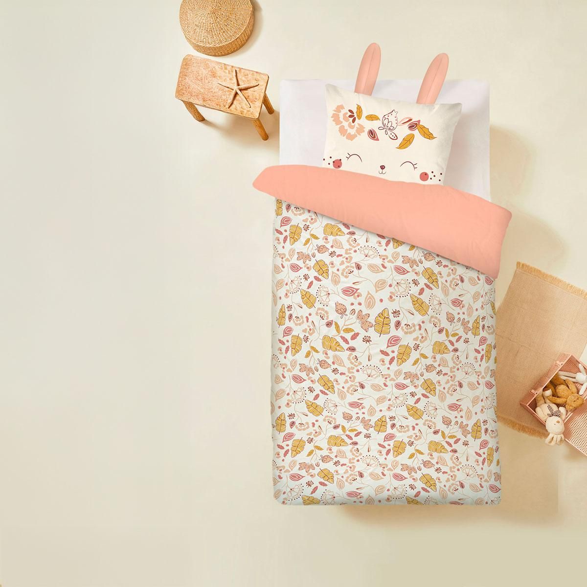 Petit Béguin Housse de couette enfant + taie d'oreiller Samba