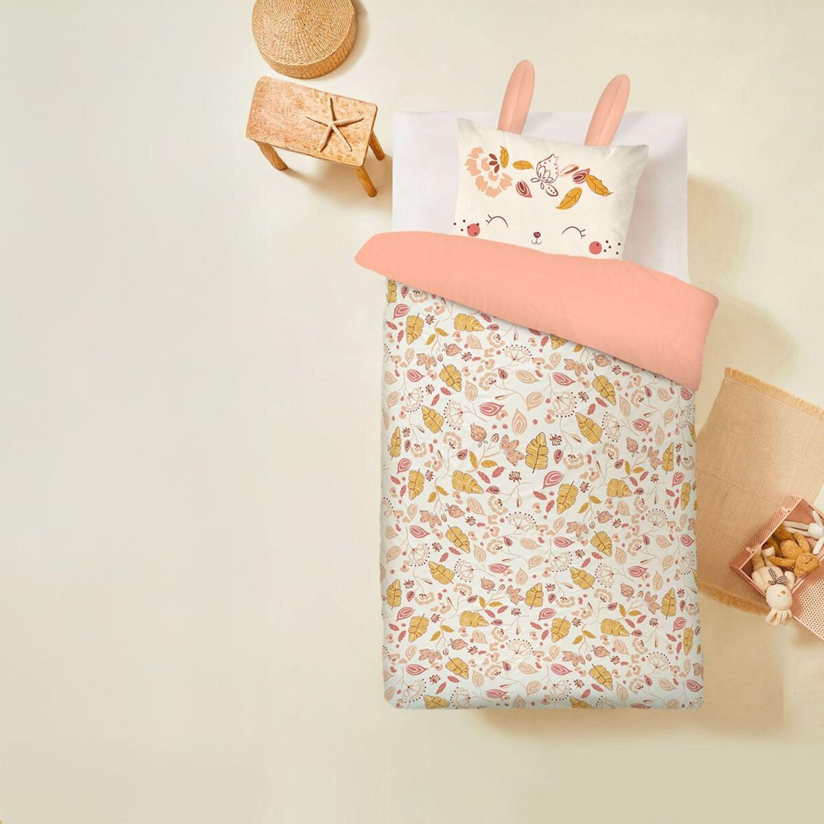 Petit Béguin Housse de couette enfant + taie d'oreiller Samba