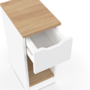Voir la diapositive 6 : ID MARKET Lot de 2 tables de chevet ANOUK 1 tiroir avec niche blanc et bois