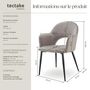 Voir la diapositive 6 : tectake Fauteuil en velours et rembourré taupe Lot de 6