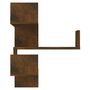 Voir la diapositive 4 : VIDAXL Etageres d'angle murales 2 pcs Chene fume 40x40x50 cm Bois