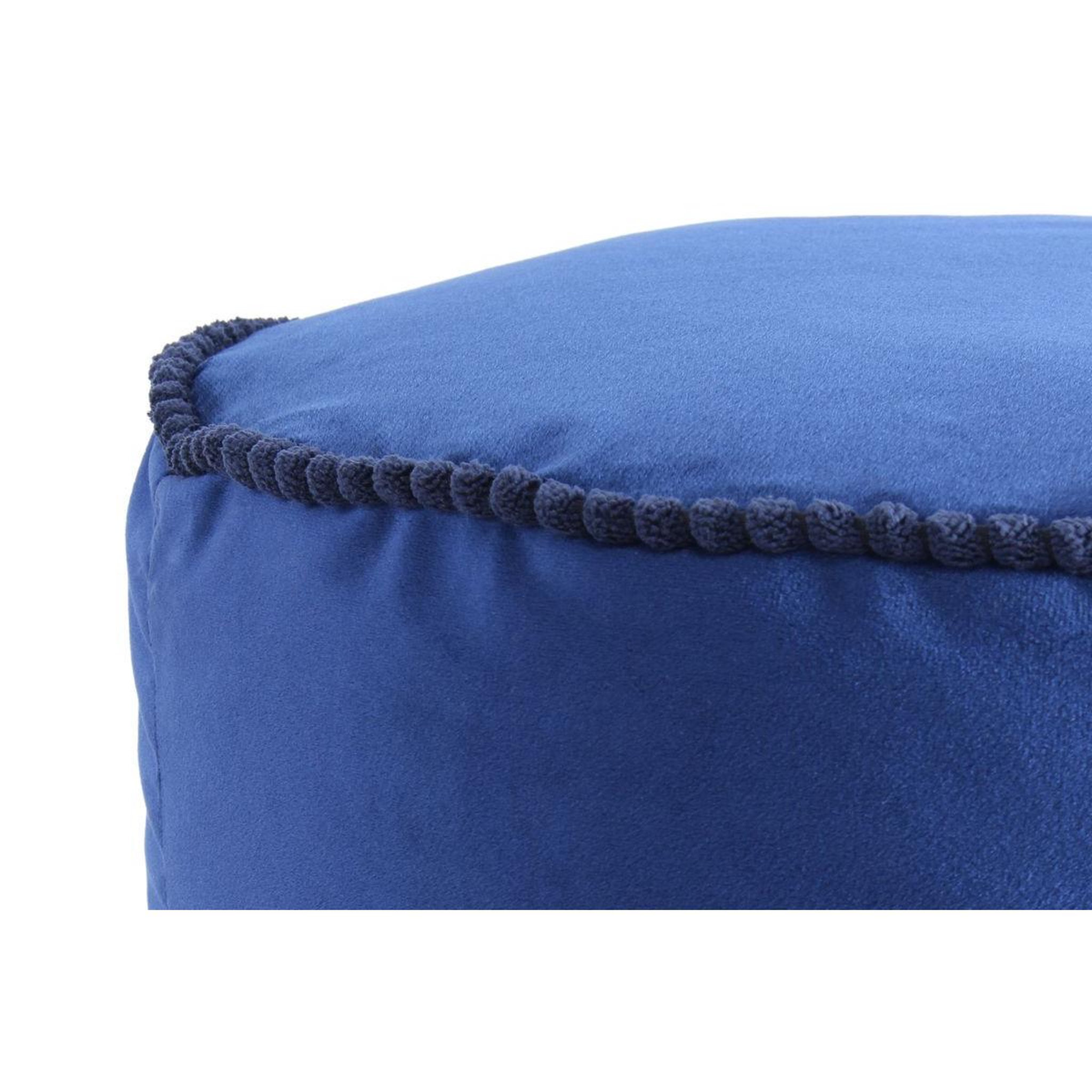 Voir la diapositive 2 : Paris Prix Pouf déco à pompons  taj mahal  45cm bleu