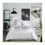 Today Parure de lit - TODAY - JAVA - 2 personnes - 240x220 cm - Coton - Imprimé New York - Blanc