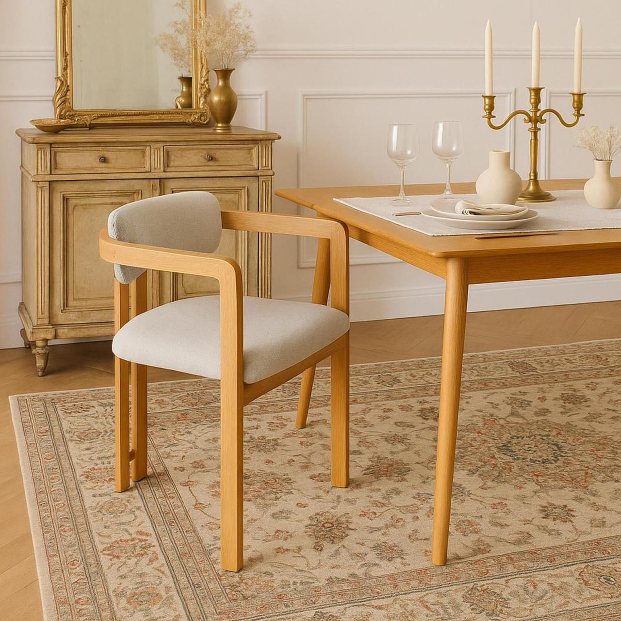Voir la diapositive 5 : Paris Prix Lot de 2 chaises design  galia  75cm beige & naturel