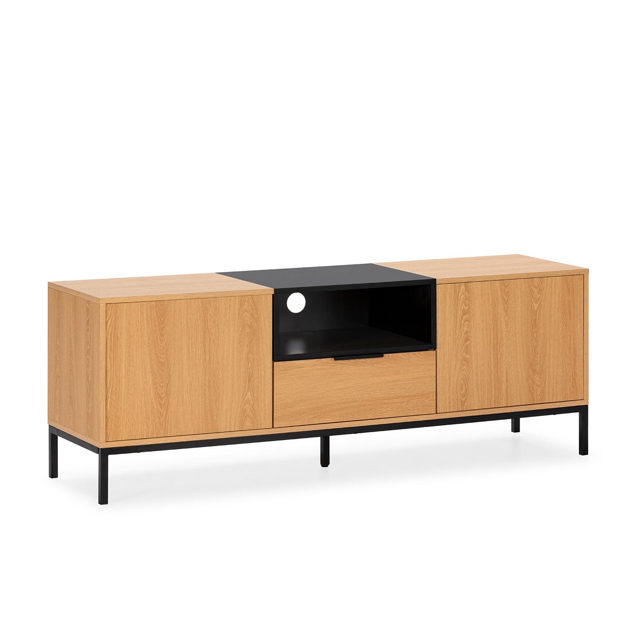 VS VENTA-STOCK Meuble Tv Nieve 2 portes 1 tiroir couleur Chêne