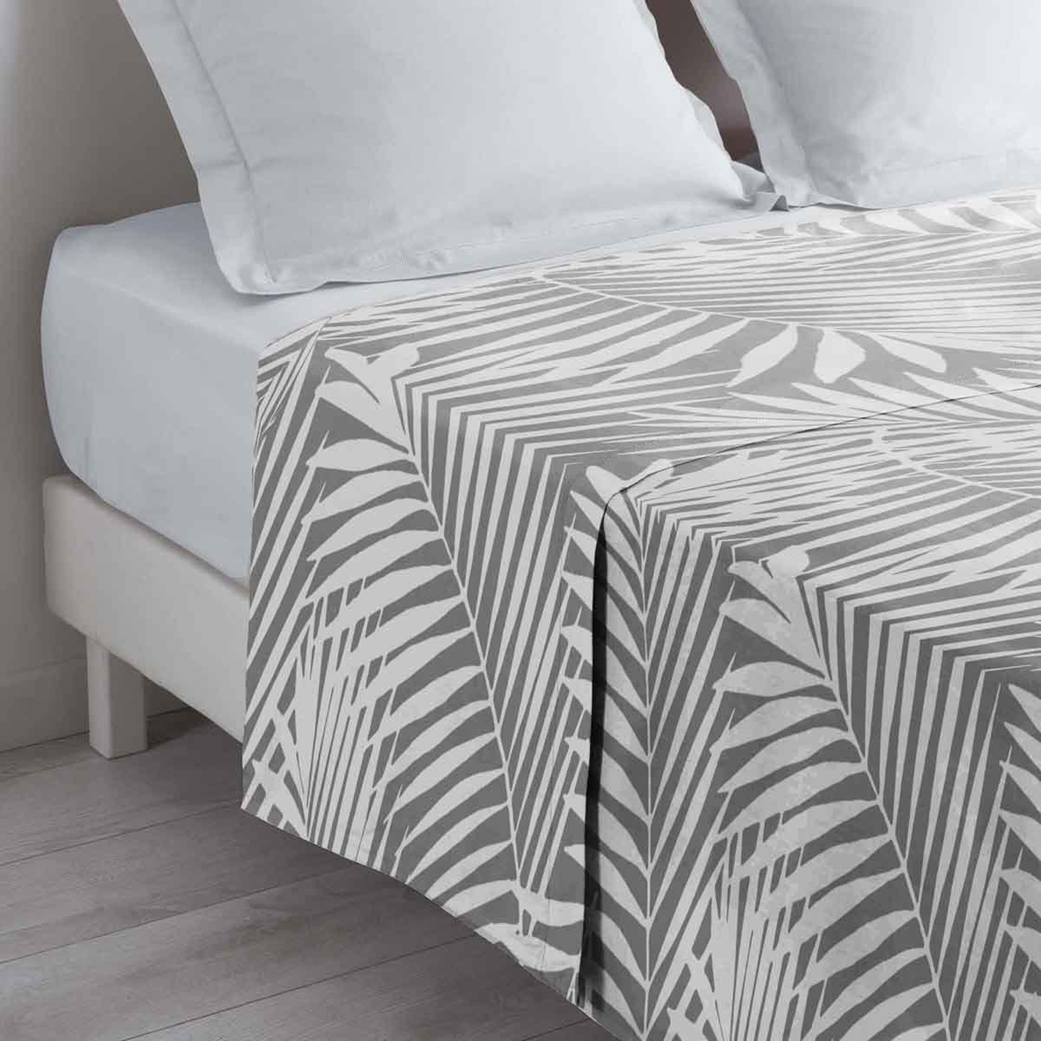 Douceur d'Intérieur Drap Plat en Coton  Botania  180x290cm Gris