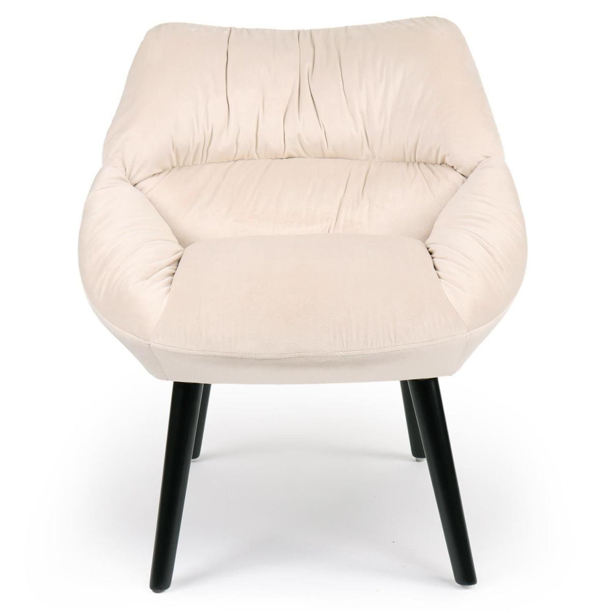 Voir la diapositive 2 : Paris Prix Fauteuil design en velours  neal  74cm beige